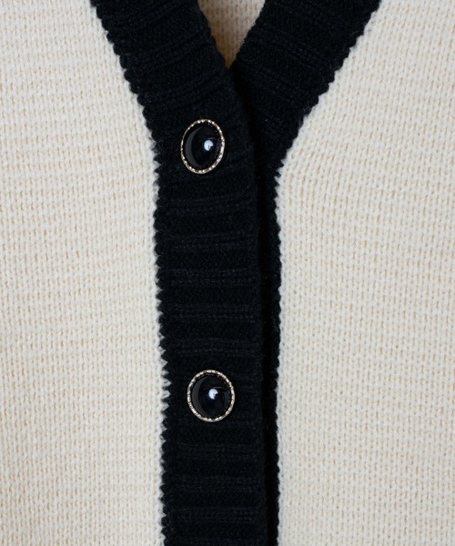 WEGO（ウィゴー）の「WEGO/フロントボタンニットベスト（ベスト・レディース・アイボリー/ブラック・FREE）」の9枚目の写真