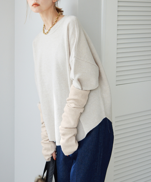 SLOBE IENA（スローブイエナ）の「SUPER GEELONGアームウォーマー（手袋・レディース・チャコールグレー/ベージュ/ピンク/グリーン・FREE）」の12枚目の写真