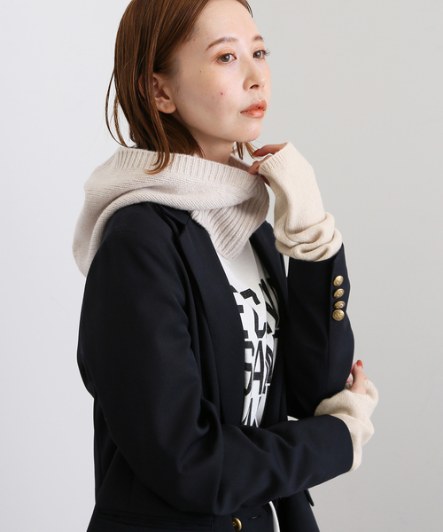 SLOBE IENA（スローブイエナ）の「SUPER GEELONGアームウォーマー（手袋・レディース・チャコールグレー/ベージュ/ピンク/グリーン・FREE）」の16枚目の写真