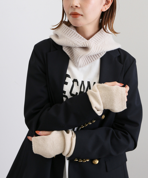 SLOBE IENA（スローブイエナ）の「SUPER GEELONGアームウォーマー（手袋・レディース・チャコールグレー/ベージュ/ピンク/グリーン・FREE）」の17枚目の写真