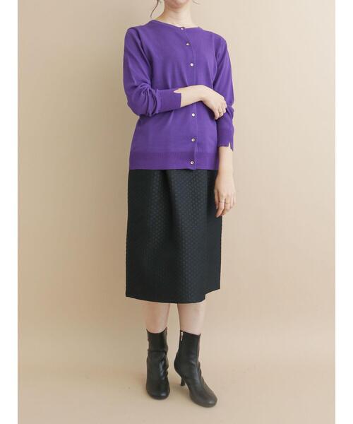 Te chichi(テチチ)の「袖口スリットクルーネックカーディガン(カーディガン/ボレロ・レディース・グリーン/ブラック/ベージュ/パープル/ブラウン・フリ-)」の21枚目の写真