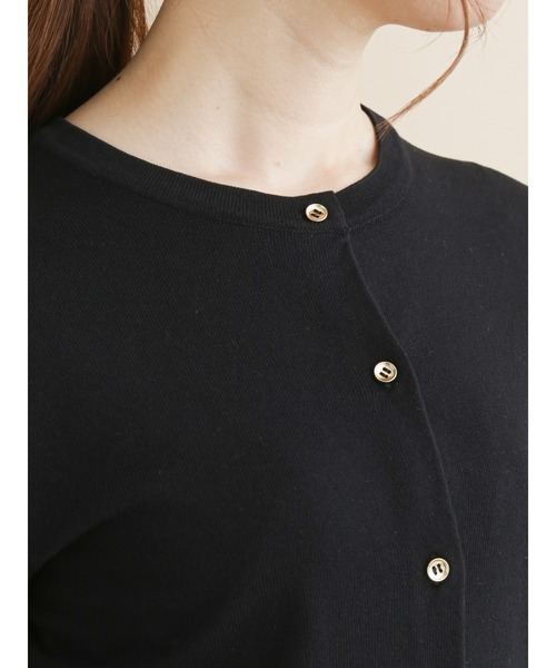 Te chichi(テチチ)の「袖口スリットクルーネックカーディガン(カーディガン/ボレロ・レディース・グリーン/ブラック/ベージュ/パープル/ブラウン・フリ-)」の14枚目の写真