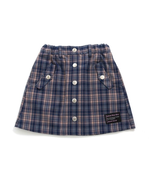 JENNI love（ジェニィラブ）の「フロント釦台形スカート（スカート・キッズ・ネイビー/サックスブルー/グリーン・130cm/140cm/150cm/160cm）」の17枚目の写真