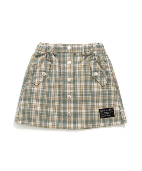 JENNI love（ジェニィラブ）の「フロント釦台形スカート（スカート・キッズ・ネイビー/サックスブルー/グリーン・130cm/140cm/150cm/160cm）」の15枚目の写真