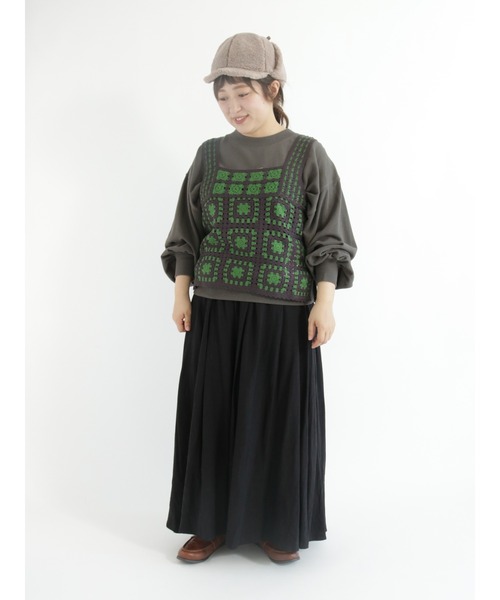 Samansa Mos2(サマンサ モスモス)の「綿レーヨンタックスカート(スカート・レディース・ブラック/ベージュ/グリーン・フリ-)」の12枚目の写真