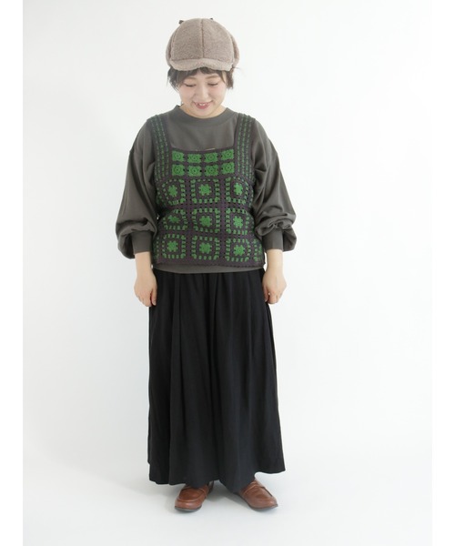 Samansa Mos2(サマンサ モスモス)の「綿レーヨンタックスカート(スカート・レディース・ブラック/ベージュ/グリーン・フリ-)」の16枚目の写真