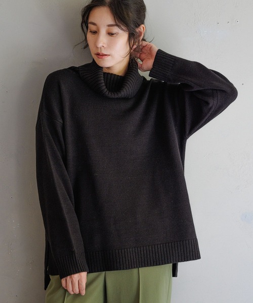 LEPSIM（レプシィム）の「7ゲージ満たされタートルニットプルオーバー　294949（ニット/セーター・レディース・ブルー/ブラック/レッド/ラベンダー/グレイッシュベージュ/キャメル・FREE）」の7枚目の写真