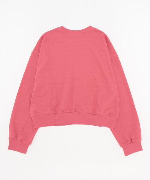 BLUEEAST（ブルーイースト）の「ロゴ刺繍＆プリント ショート丈スウェット（スウェット・レディース・ブラック/グレー/ピンク/ブルー/ライトグレー・MEDIUM）」の9枚目の写真