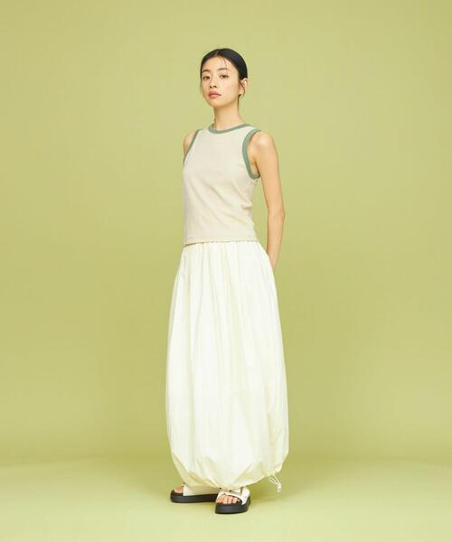 CITEN（シテン）の「＜CITEN＞トリム パイル タンクトップ（タンクトップ・レディース・ナチュラル/ブラック/イエロー・FREE）」の5枚目の写真