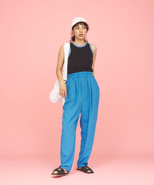 CITEN（シテン）の「＜CITEN＞トリム パイル タンクトップ（タンクトップ・レディース・ナチュラル/ブラック/イエロー・FREE）」の8枚目の写真