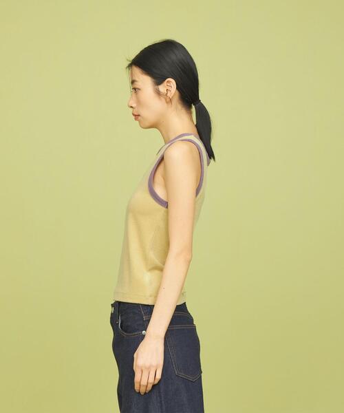 CITEN（シテン）の「＜CITEN＞トリム パイル タンクトップ（タンクトップ・レディース・ナチュラル/ブラック/イエロー・FREE）」の11枚目の写真