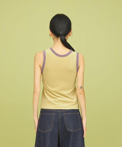 CITEN（シテン）の「＜CITEN＞トリム パイル タンクトップ（タンクトップ・レディース・ナチュラル/ブラック/イエロー・FREE）」の12枚目の写真