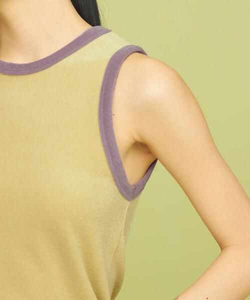 CITEN（シテン）の「＜CITEN＞トリム パイル タンクトップ（タンクトップ・レディース・ナチュラル/ブラック/イエロー・FREE）」の14枚目の写真