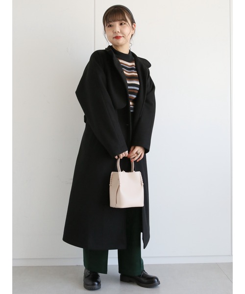 ehka sopo(エヘカソポ)の「スタンドネックロングコート(その他アウター・レディース・ブラウン/ベージュ/ブラック・フリ-)」の13枚目の写真