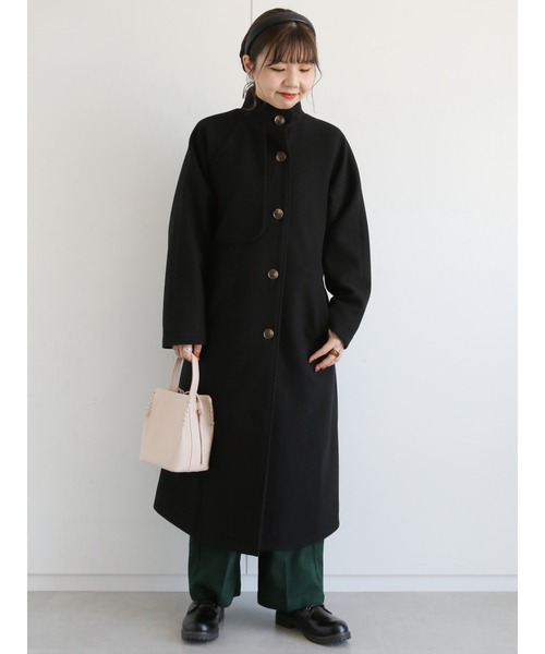 ehka sopo(エヘカソポ)の「スタンドネックロングコート(その他アウター・レディース・ブラウン/ベージュ/ブラック・フリ-)」の18枚目の写真