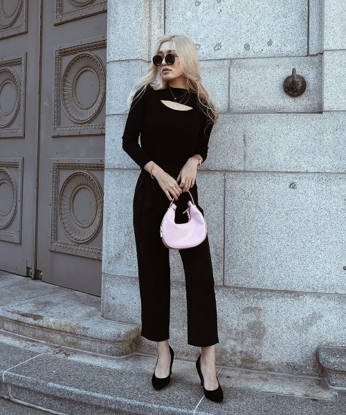 esutoreja（エストレジャ）の「オープンチェストハイネックニット（ニット/セーター・レディース・ホワイト/ブラック/ベージュ・FREE）」の7枚目の写真