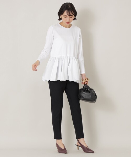 EPOCA THE SHOP(エポカザショップ)の「ペプラムヘムカットソー(Tシャツ/カットソー・レディース・ブラック/ホワイト・38)」の4枚目の写真