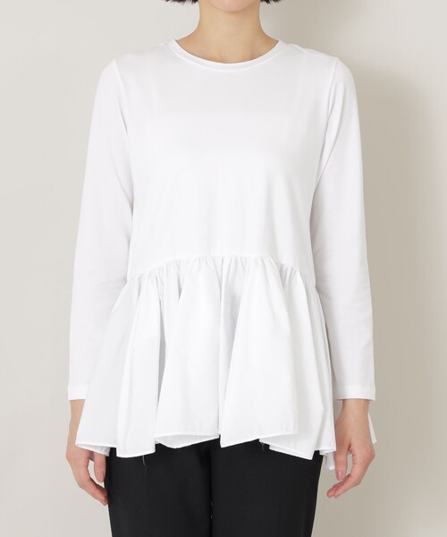 EPOCA THE SHOP(エポカザショップ)の「ペプラムヘムカットソー(Tシャツ/カットソー・レディース・ブラック/ホワイト・38)」の7枚目の写真