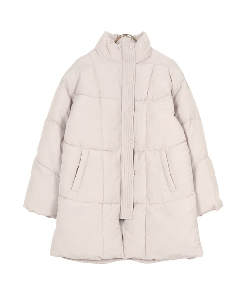 スタンドカラー中綿ロングコート ロングコート 中綿 レディース アウター 軽量 ロング丈 ロング 中綿 アウター コート きれいめ NOMINE ダウンコート ダウンジャケット 3WAYカラー中綿ロングコート