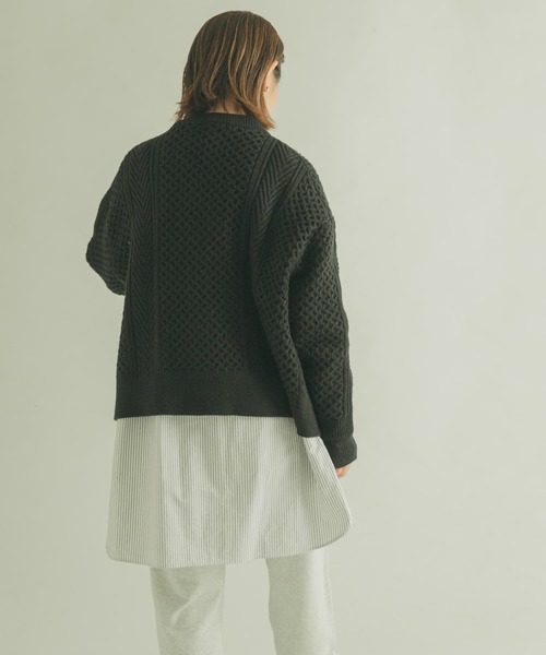 FORK&SPOON（フォークアンドスプーン）の「FORK&SPOON　アラン柄ニットカーディガン（カーディガン/ボレロ・レディース・ブラック/アイボリー/グレー・1）」の17枚目の写真