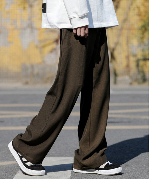 neos（ネオス）の「【neos -addictive design-】ルーズシルエット センタープレス セミフレア スラックス パンツ（スラックス・メンズ・ブラック/チャコールグレー/グリーン/ブラウン・MEDIUM/LARGE）」の11枚目の写真