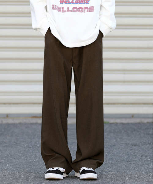 neos（ネオス）の「【neos -addictive design-】ルーズシルエット センタープレス セミフレア スラックス パンツ（スラックス・メンズ・ブラック/チャコールグレー/グリーン/ブラウン・MEDIUM/LARGE）」の13枚目の写真