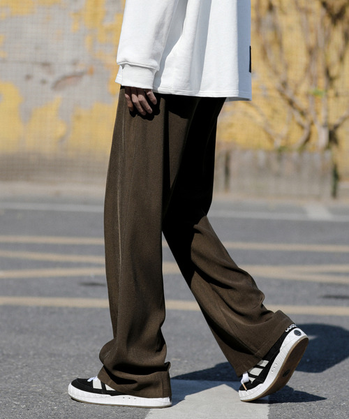 neos（ネオス）の「【neos -addictive design-】ルーズシルエット センタープレス セミフレア スラックス パンツ（スラックス・メンズ・ブラック/チャコールグレー/グリーン/ブラウン・MEDIUM/LARGE）」の14枚目の写真
