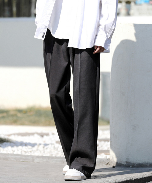 neos（ネオス）の「【neos -addictive design-】ルーズシルエット センタープレス セミフレア スラックス パンツ（スラックス・メンズ・ブラック/チャコールグレー/グリーン/ブラウン・MEDIUM/LARGE）」の15枚目の写真