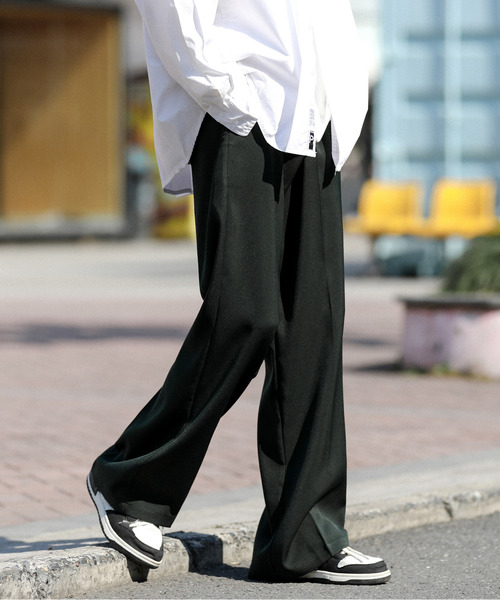 neos（ネオス）の「【neos -addictive design-】ルーズシルエット センタープレス セミフレア スラックス パンツ（スラックス・メンズ・ブラック/チャコールグレー/グリーン/ブラウン・MEDIUM/LARGE）」の20枚目の写真