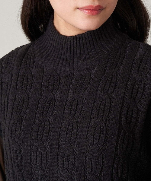 A de a.v.v（アードアー・ヴェ・ヴェ）の「袖レイヤード風ドッキングニット（ニット/セーター・レディース・ブラック/ブルー・38/36）」の9枚目の写真