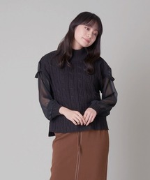 A de a.v.v | 袖レイヤード風ドッキングニット(ニット/セーター)