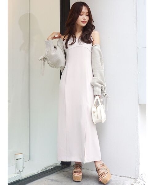 MERCURYDUO（マーキュリーデュオ）の「レースアップスリーブニットボレロ（カーディガン/ボレロ・レディース・アイボリー/パープル/ミント・FREE）」の6枚目の写真