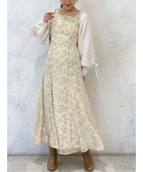 美品♡近年♡ルネ レース ボリュームスリーブ ニット ホワイト 34 ボリュームスリーブノルディックニット [C6584] - レディース