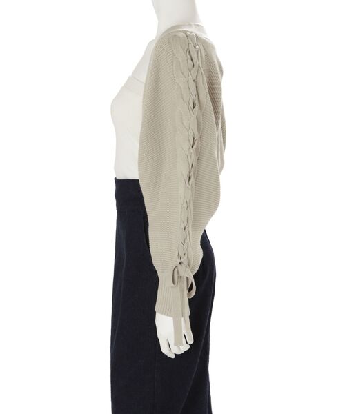 MERCURYDUO（マーキュリーデュオ）の「レースアップスリーブニットボレロ（カーディガン/ボレロ・レディース・アイボリー/パープル/ミント・FREE）」の20枚目の写真