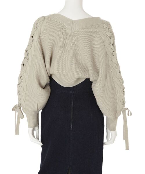 MERCURYDUO（マーキュリーデュオ）の「レースアップスリーブニットボレロ（カーディガン/ボレロ・レディース・アイボリー/パープル/ミント・FREE）」の21枚目の写真