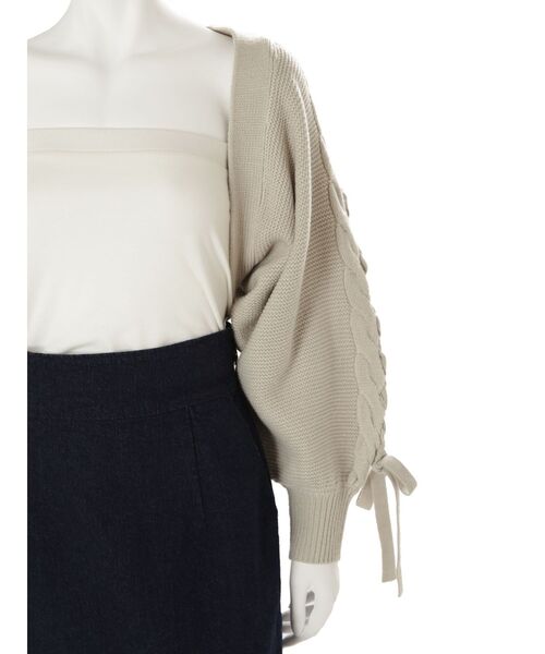 MERCURYDUO（マーキュリーデュオ）の「レースアップスリーブニットボレロ（カーディガン/ボレロ・レディース・アイボリー/パープル/ミント・FREE）」の22枚目の写真