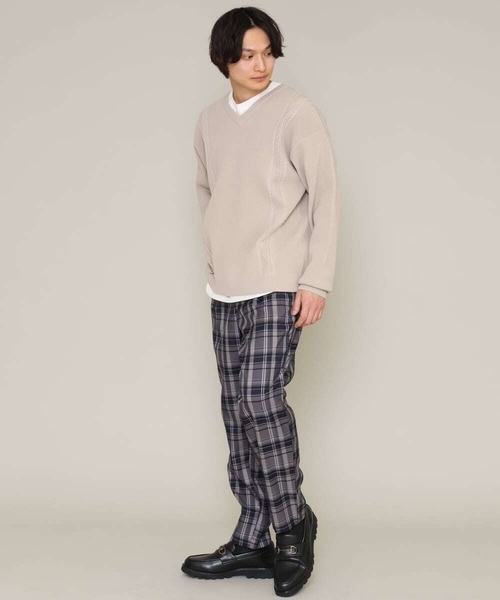 a.v.v（アーヴェヴェ）の「アーバンタックチェックパンツ（その他パンツ・メンズ・ベージュ/ネイビー/グレー・46/44/48/50）」の4枚目の写真