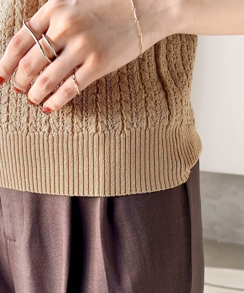 classicalelf(クラシカルエルフ)の「今季の映えアイテム。ケーブル編みニットタンク【アンサンブル可能】(タンクトップ・レディース・グリーン/イエロー/ベージュ/グレイッシュベージュ/ブラック・LARGE/MEDIUM/SMALL/X-LARGE)」の19枚目の写真