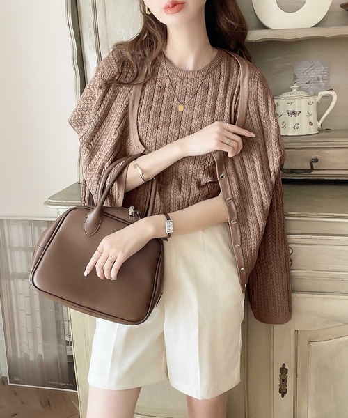 classicalelf(クラシカルエルフ)の「今季の映えアイテム。ケーブル編みニットタンク【アンサンブル可能】(タンクトップ・レディース・グリーン/イエロー/ベージュ/グレイッシュベージュ/ブラック・LARGE/MEDIUM/SMALL/X-LARGE)」の21枚目の写真