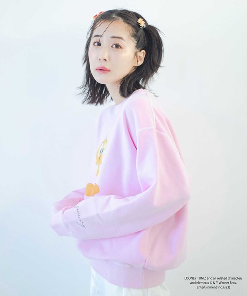 qumerry.（キュメリ）の「TWEETYスウェットプルオーバー（スウェット・レディース・イエロー/ピンク・FREE）」の8枚目の写真
