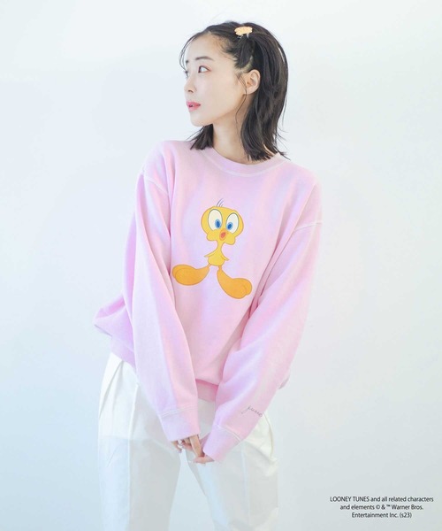 qumerry.（キュメリ）の「TWEETYスウェットプルオーバー（スウェット・レディース・イエロー/ピンク・FREE）」の9枚目の写真