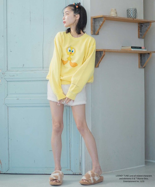 qumerry.（キュメリ）の「TWEETYスウェットプルオーバー（スウェット・レディース・イエロー/ピンク・FREE）」の10枚目の写真
