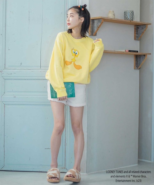qumerry.（キュメリ）の「TWEETYスウェットプルオーバー（スウェット・レディース・イエロー/ピンク・FREE）」の11枚目の写真