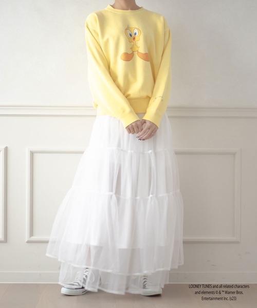 qumerry.（キュメリ）の「TWEETYスウェットプルオーバー（スウェット・レディース・イエロー/ピンク・FREE）」の17枚目の写真