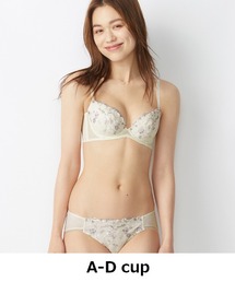 AMOSTYLE BY TRIUMPH | 【WEB限定ブラ＆ショーツセット】【脇高設計でバストふっくら。アウターをすっきり着こなせる】チャーミングラマースリムライン ブラ＆ショーツセット マーブル アモスタイル ステッチ【A,B,C,Dカップ】AMST965 WHU + Hikini JX(ブラ&ショーツ)