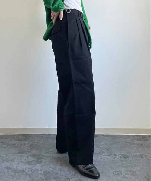 y/m by れぽすけ（イムバイレポスケ）の「サイドアジャスター2タックパンツ（その他パンツ・メンズ・ブラック/ライトベージュ・S/M/L/XL/XS）」の7枚目の写真