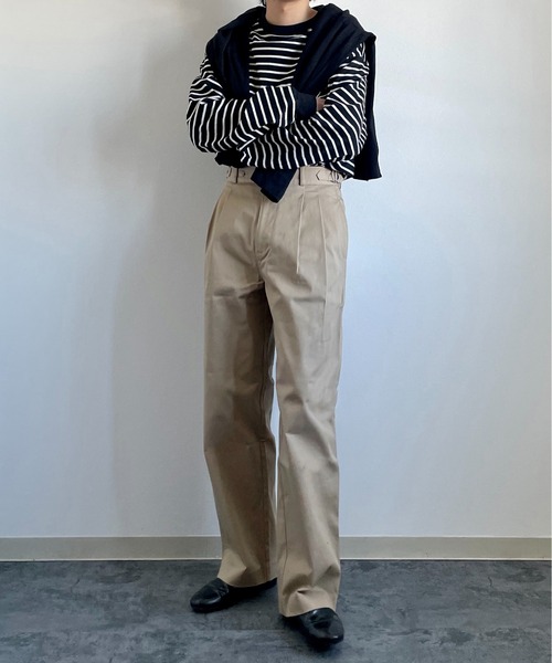 y/m by れぽすけ（イムバイレポスケ）の「サイドアジャスター2タックパンツ（その他パンツ・メンズ・ブラック/ライトベージュ・S/M/L/XL/XS）」の9枚目の写真