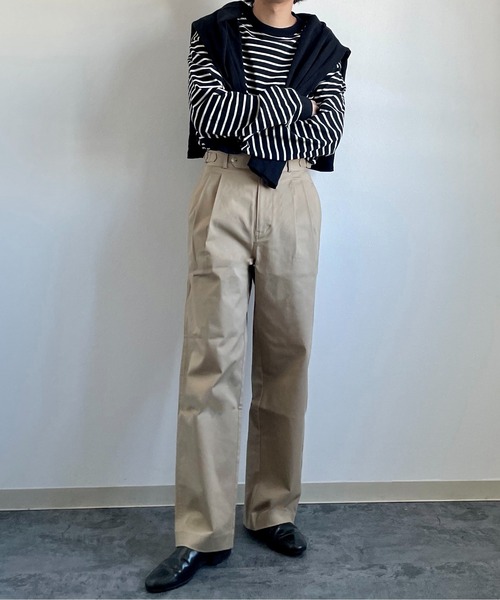 y/m by れぽすけ（イムバイレポスケ）の「サイドアジャスター2タックパンツ（その他パンツ・メンズ・ブラック/ライトベージュ・S/M/L/XL/XS）」の10枚目の写真