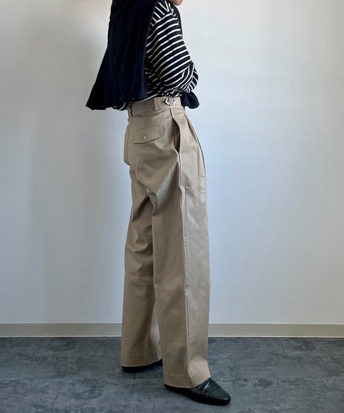 極美 MOVER GARMENTS サイドアジャスター 2タックパンツ チノパン 極美 MOVER GARMENTS サイドアジャスター 2タックパンツ