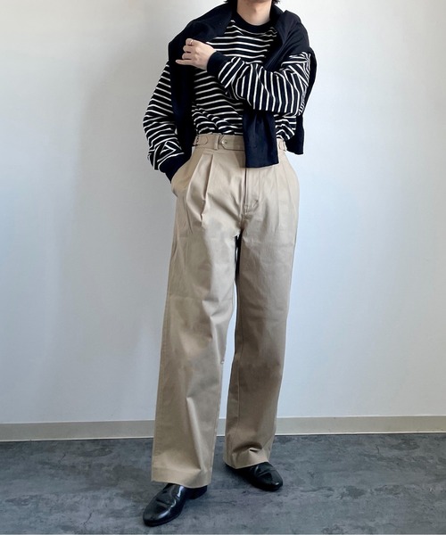 極美 MOVER GARMENTS サイドアジャスター 2タックパンツ チノパン 極美 MOVER GARMENTS サイドアジャスター 2タックパンツ チノパン